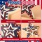4th of July Tabletop Decorations, 4 Pcs Patriotic Star Wooden Signs – Rustic Double-Sided Red White Blue Independence Day Centerpieces for Tiered Tray, Mantel, Shelf & Memorial Day Decor